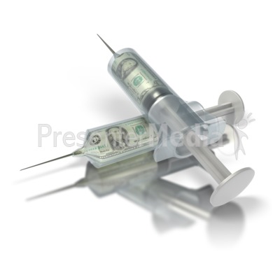 Money Syringes PowerPoint Clip Art