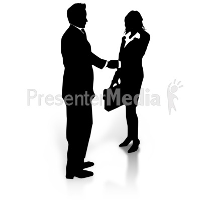 An image containing a silhouette of a businessman / woman shaking hands.