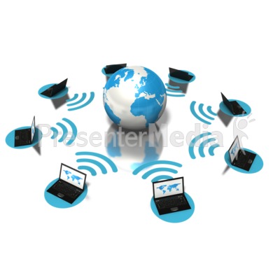 Computer Network Communication on Earth Networking Laptops   Science And Technology   Great Clipart For