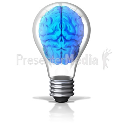 Brain In Light Bulb Great Powerpoint Clipart For Presentations