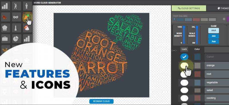 A feature image preview for the blog New Features and Icons in the Word Cloud Generator.